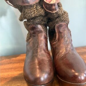Bed Stu Dark Brown Leather Platform Boots